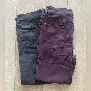 American Eagle Outfitters Hi-Rise Jeggings Crop Bundle, 12 Long